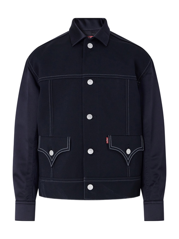 Photo: Junya Watanabe - Levi's Satin-Trimmed Wool-Twill Jacket - Black