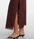 SIR High-rise jersey midi skirt