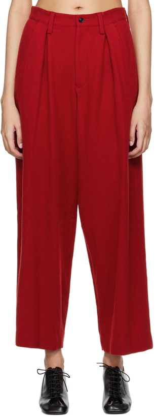 Photo: Y's Red Pleated Trousers