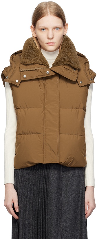 Photo: Yves Salomon Brown Belted Down Vest