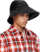 Bottega Veneta Black Intrecciato Leather Bucket Hat