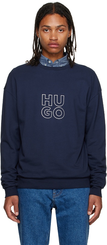 Photo: Hugo Navy Bonded Sweatshirt
