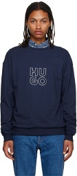 Hugo Navy Bonded Sweatshirt