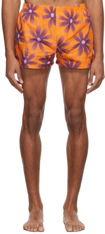 Photo: Jacquemus Purple Flower Print Swim Shorts