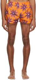 Jacquemus Purple Flower Print Swim Shorts