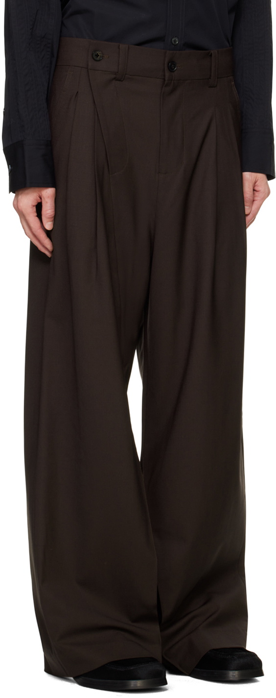 Feng Chen Wang Brown Deconstructed Trousers