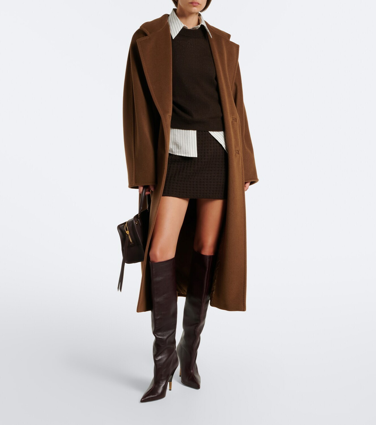 Jardin des Orangers Wool and cashmere jacquard miniskirt