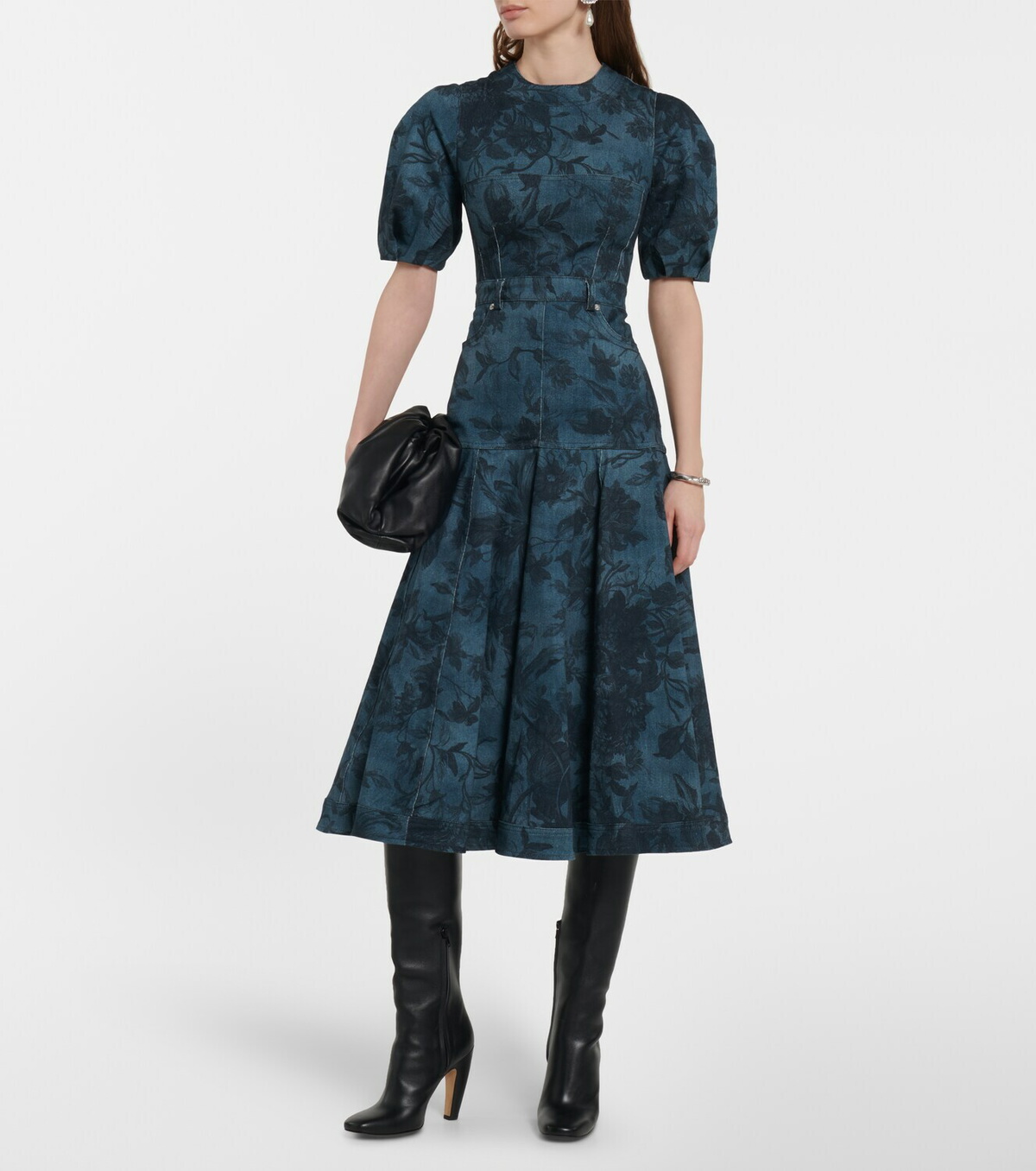 Erdem - Lorelei floral denim midi dress Erdem
