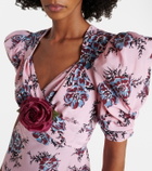 Rodarte Floral-appliqué silk gown