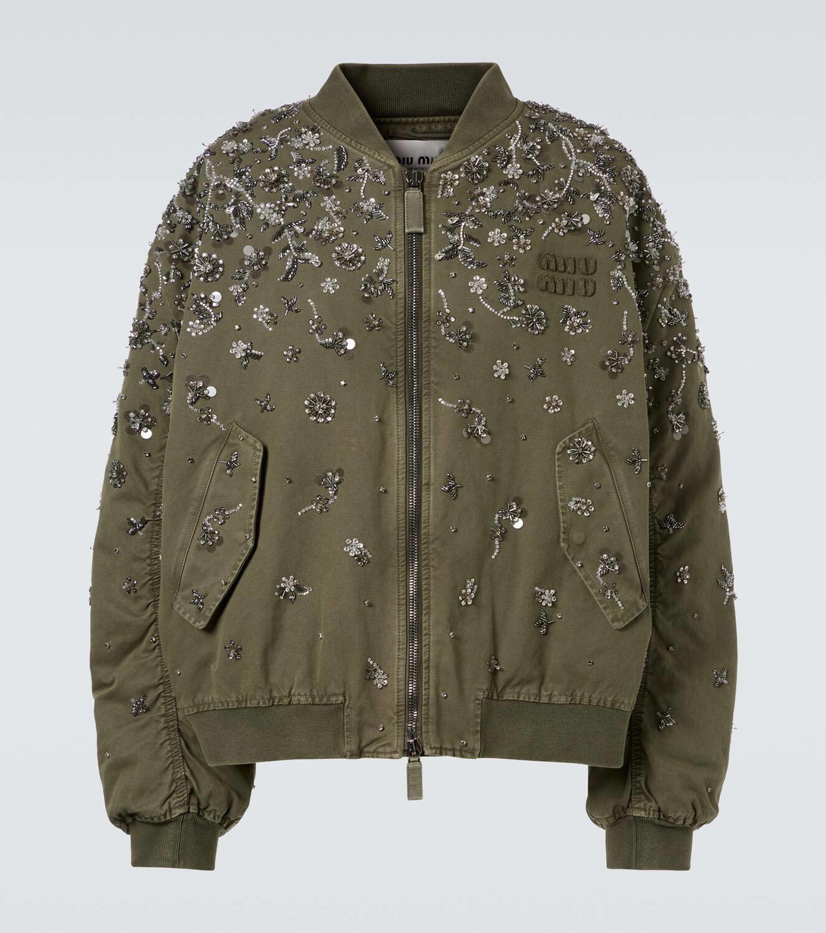 【MIU MIU】BIG Sale★パテッド BOMBER ジャケット Miu Miu Poplin Bomber Jacket | Black | FARFETCH