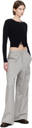 Fax Copy Express Black Tight Ribbed-Knit Zip Sweater