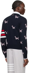 Thom Browne Navy Hector Icon Cardigan