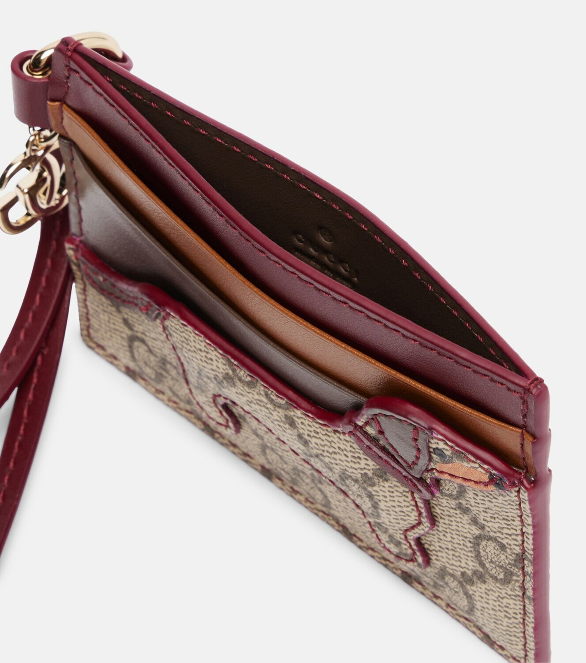 Gucci GG Canvas leather-trimmed card holder