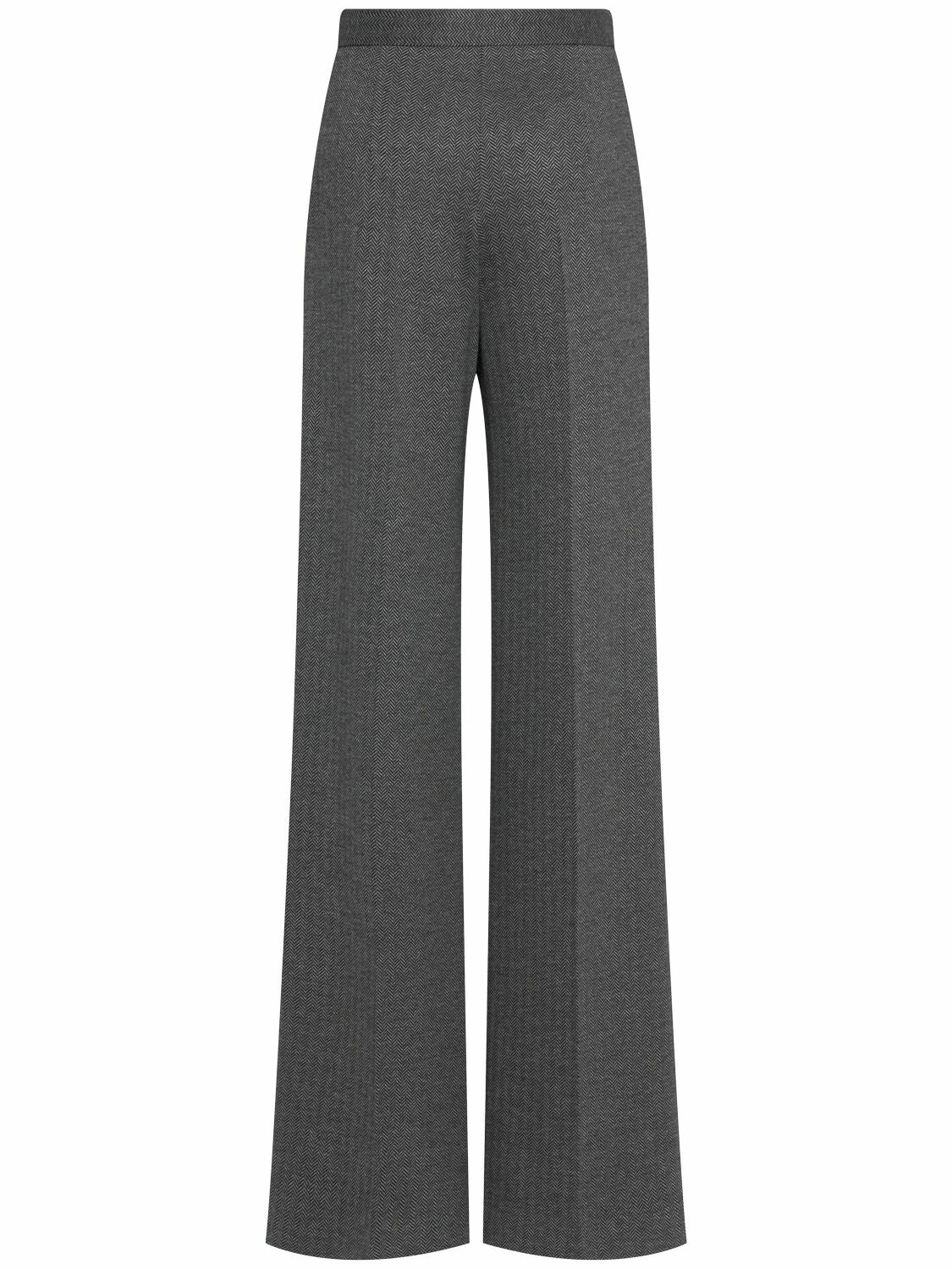 MAX MARA Angora Wool Blend Jacquard Wide Pants