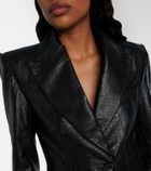 Alex Perry Croc-effect leather blazer