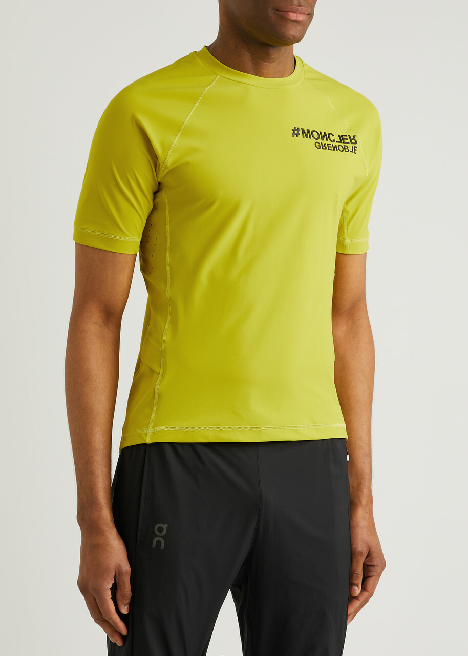 Moncler Grenoble Day-Namic Logo Stretch-jersey T-shirt Yellow