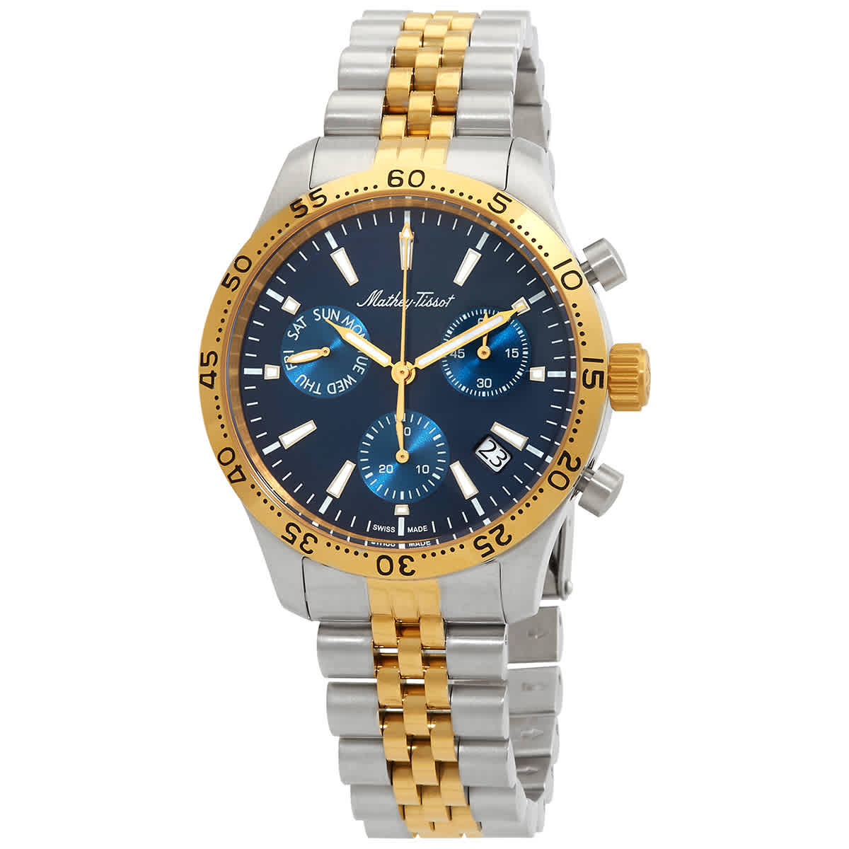 Mathey-Tissot Type 22 Chronograph Quartz Blue Dial Mens Watch
