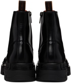 Santoni Black Faiden Lace-Up Boots