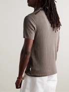 Onia - Johnny Slim-Fit Ribbed Linen-Blend Polo Shirt - Brown