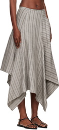 YOHJI YAMAMOTO Gray Asymmetric Midi Skirt