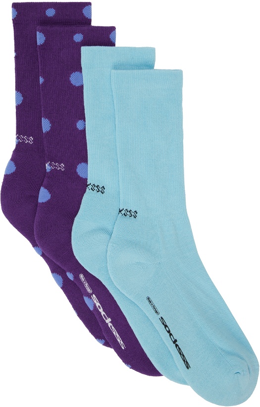 Photo: SOCKSSS Two-Pack Purple & Blue Rain Socks