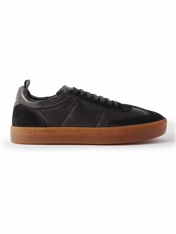 Photo: Officine Creative - Kombined Suede-Trimmed Leather Sneakers - Black