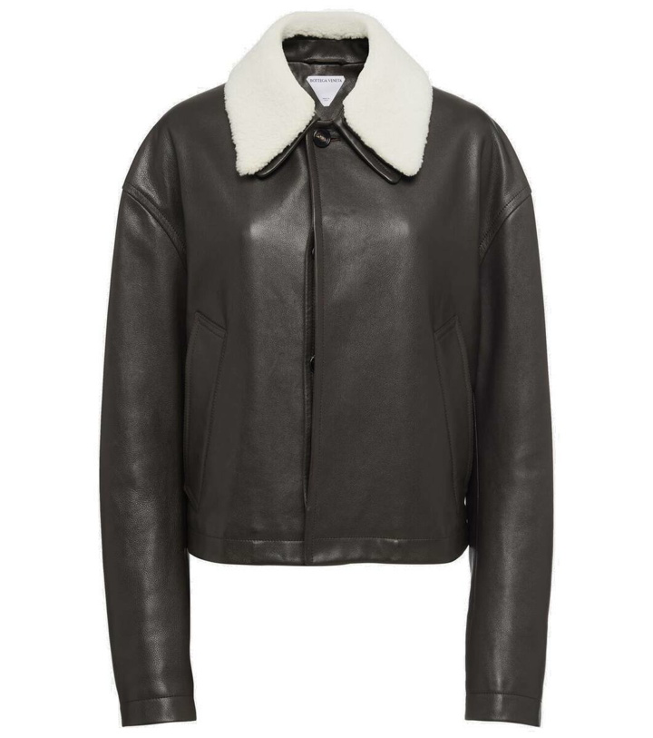 Photo: Bottega Veneta Shearling-trimmed leather jacket