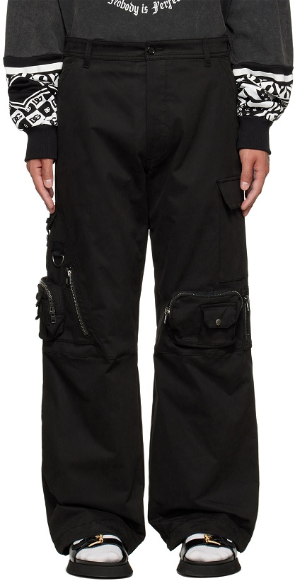 Photo: Moschino Black Four-Pocket Cargo Pants