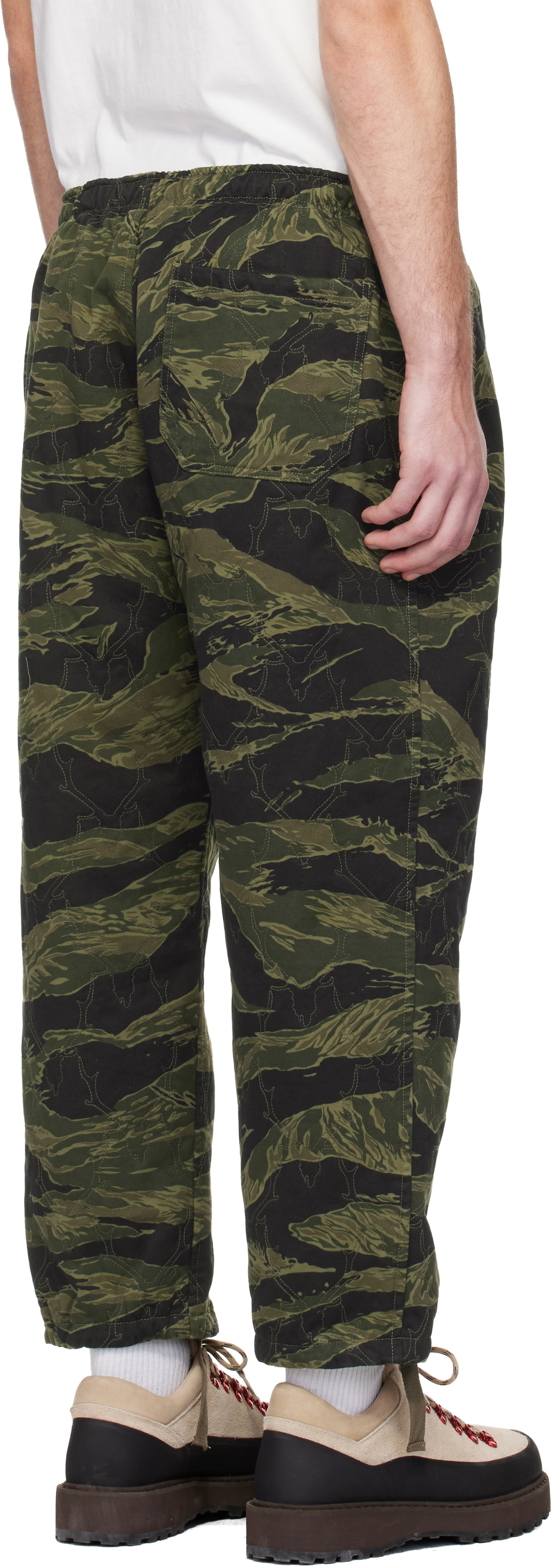 South2 West8 Khaki String Slack Trousers