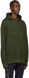 Balmain Khaki Monogram Textured Hoodie