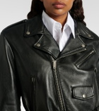 Saint Laurent Cropped leather biker jacket