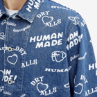 Human Made Men's Printed Denim Coverall Jacket in Indigo