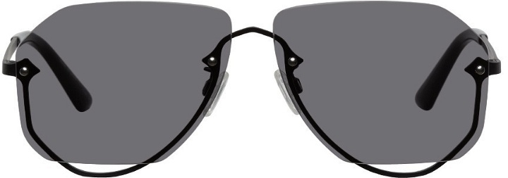 Photo: MCQ Black Rimless Aviator Sunglasses