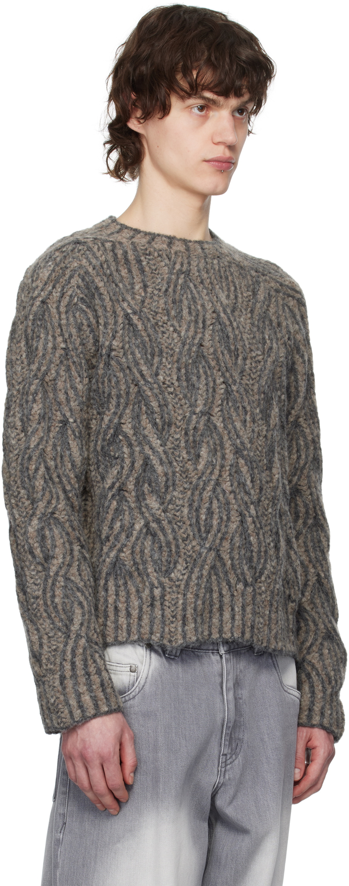 Eckhaus Latta Taupe Plait Sweater