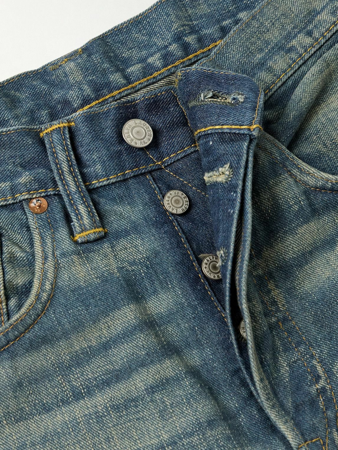 RRL - Straight-Leg Distressed Jeans - Blue RRL