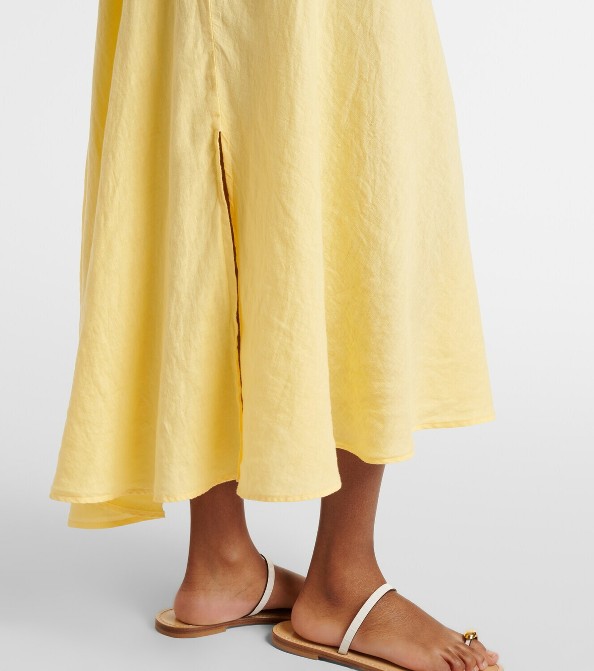 Velvet Malina linen midi skirt
