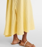 Velvet Malina linen midi skirt