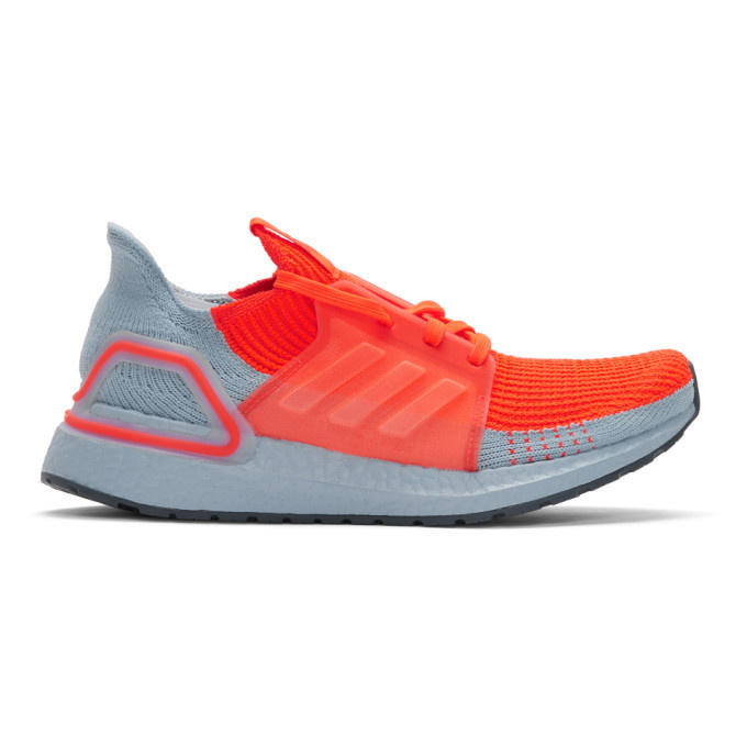 Photo: adidas Originals Orange and Blue UltraBoost 19 Sneakers