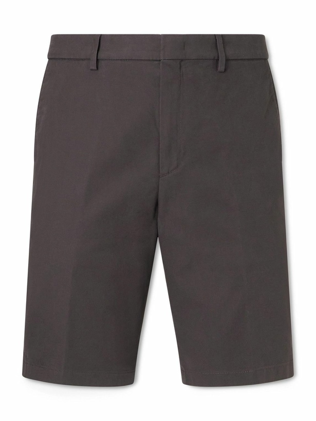 Photo: Loro Piana - Jarno Straight-Leg Stretch-Cotton Bermuda Shorts - Brown
