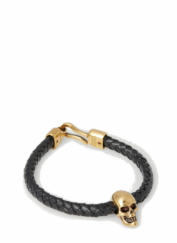 Photo: Alexander McQueen - Skull Leather Bracelet in Black