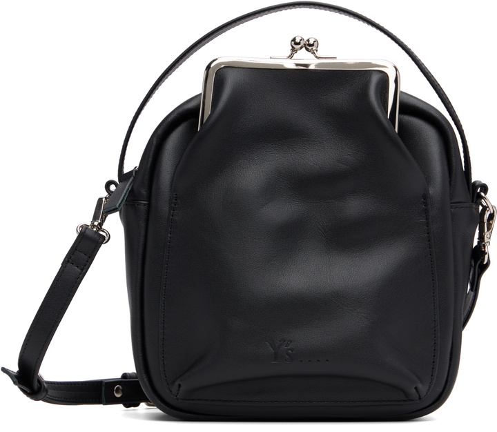 Photo: Y's Black Cow Leather Metal Clasp Box Bag