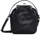 Y's Black Cow Leather Metal Clasp Box Bag