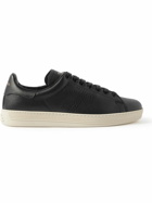 TOM FORD - Warwick Perforated Full-Grain Leather Sneakers - Black
