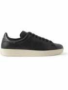 TOM FORD - Warwick Perforated Full-Grain Leather Sneakers - Black