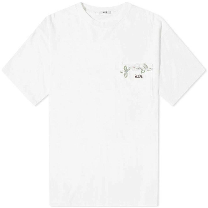 Photo: Bode Men's Beaded Vine Pocket T-Shirt in White