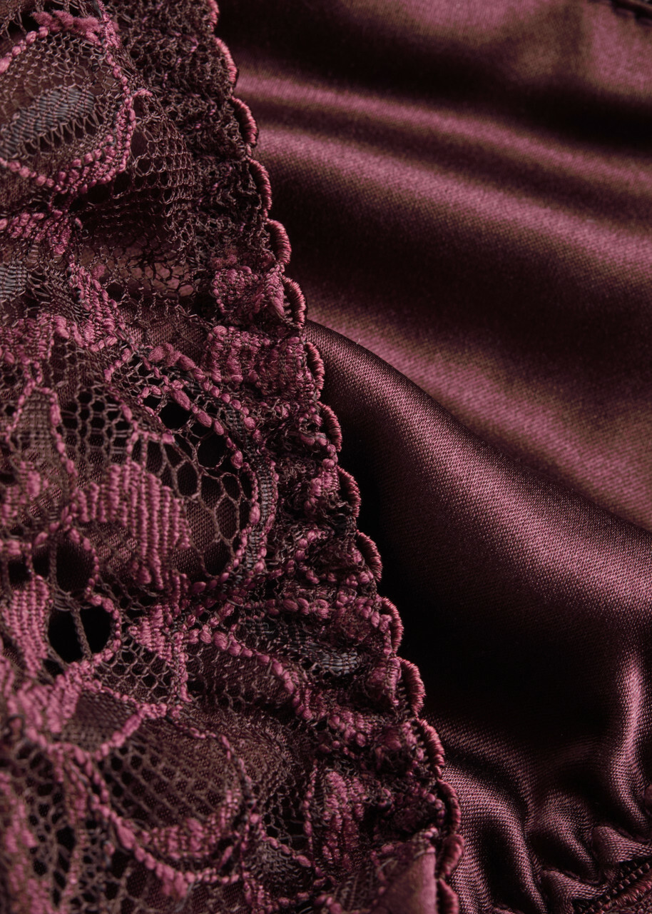 Fleur OF England Eliza Ouvert Lace Briefs Dark Purple
