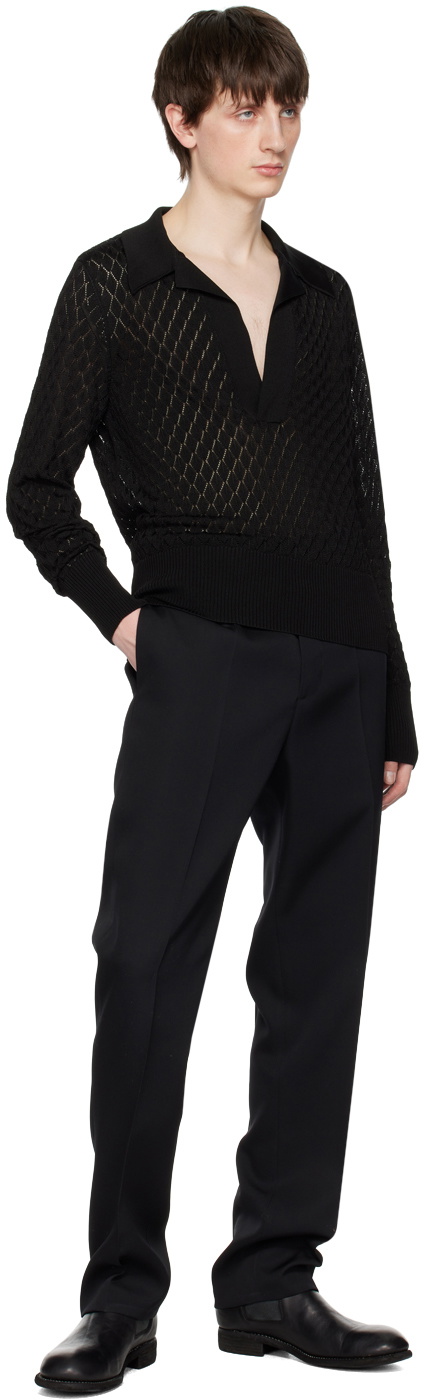 SAPIO Black Button Tab Trousers
