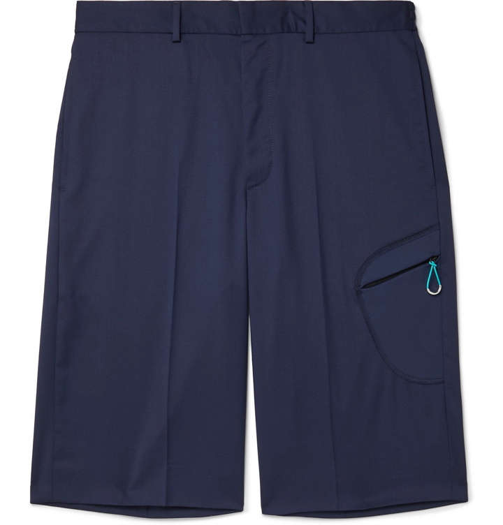 Photo: Givenchy - Wide-Leg Super 110s Virgin Wool Shorts - Blue