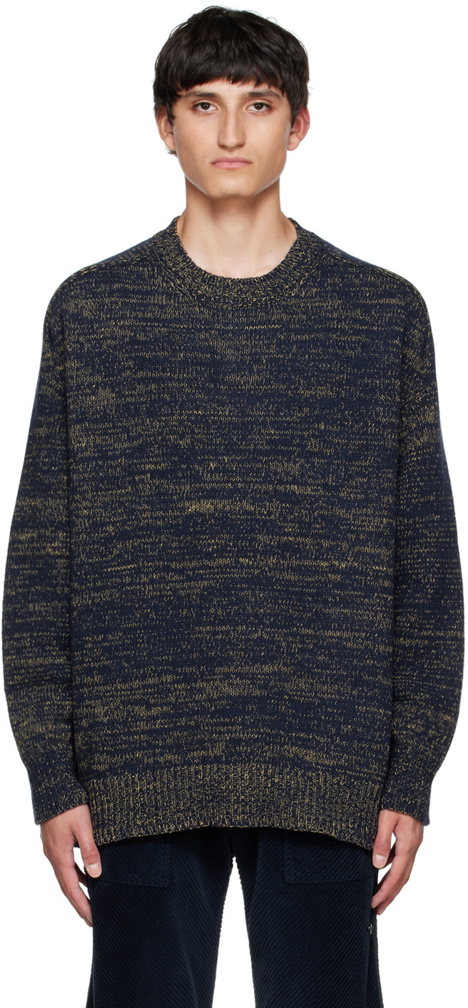 nanamica Navy Marled Sweater Nanamica