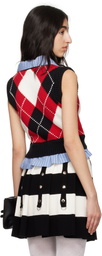 Charles Jeffrey LOVERBOY Red & Black Smart Cropped Vest